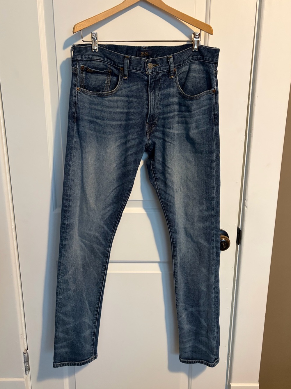 Ralph Lauren Slim Stretch Jeans in Mid Blue Wash